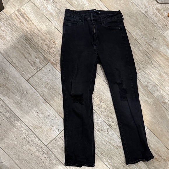Just Black Denim Black Distressed Women's Jeans size 29 Preloved - Picture 3 of 5